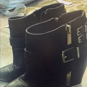 Black Ankle Boots with Buckle Detail